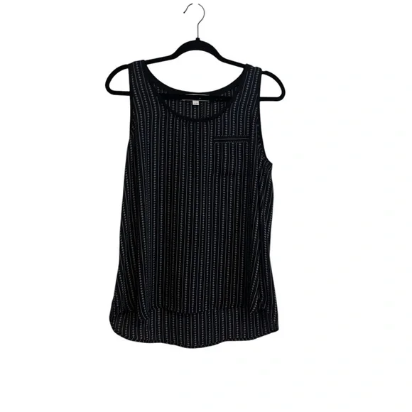 COPY - Loft Black and navy Blue Sheer Tank Top Size LP - Picture 1 of 6